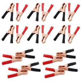 Litoexpe 20 Pack 50A Insulated Alligator Clips, Heavy Duty Battery Alligator Clamps for Car Battery Electric Test, Black & Red Boot