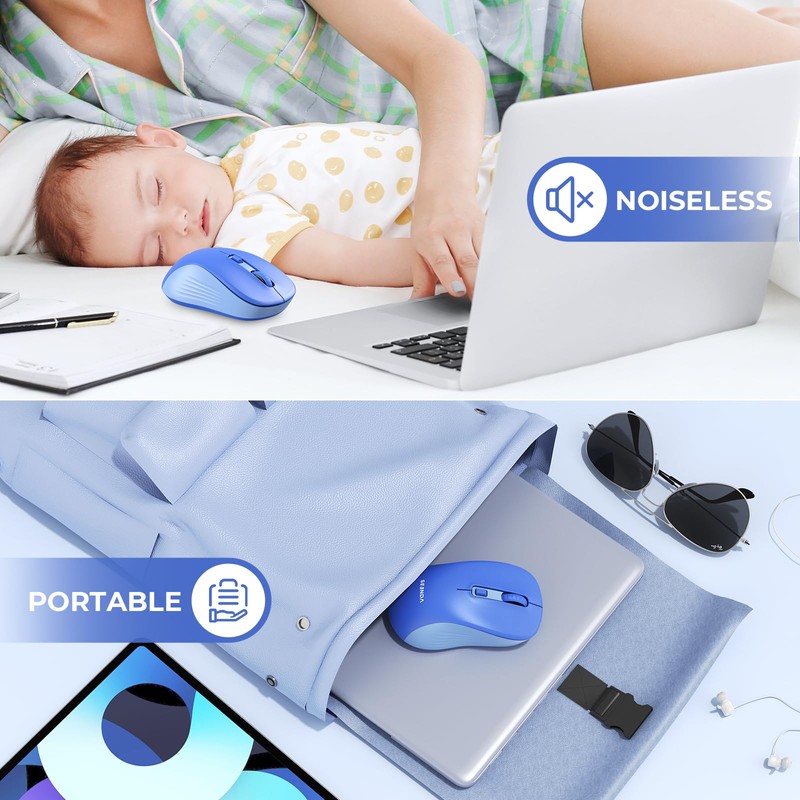 seenda Wireless Mouse, Bluetooth Mouse for Laptop - Dual Mode