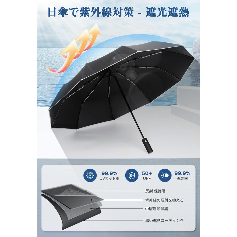 SC-7 Folding Umbrella, 2025 Edition, Ultra Large Size, 10 Ribs,