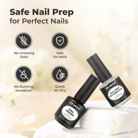 CLAVUZ Nail Prep Dehydrator and Nail Primer Kit, Acid Free Pro Bonder for Natural Dehydrated Binder for Acrylic Powder and Nail Polish Nail Binder 15ml