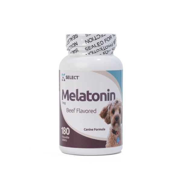 K9 Select Melatonin for Small Dogs, 1mg - 180 Beef Flavored Tablets - Canine Sleep Aid