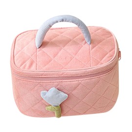 Vaguelly Cute Makeup Bag for Women Style Cosmetic Storage Bag Portable Travel Toiletry Organizer with Ample Space for Makeup Jewelry Accessories