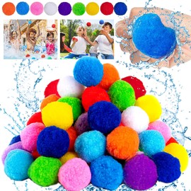 Softball Water Bombs, Pack of 54 Water Bombs, Reusable, Splash Water Balls, Water Bombs, Splash Balls, Water Bombs, Children's Set, Splash Balls for Children, Adults, Water Fun