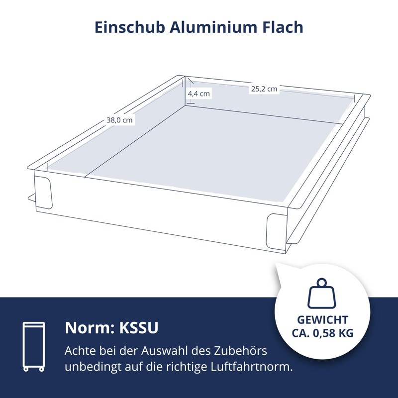 VanDeBord Aluminium Flat Drawer, Drawer, Accessories for Aircraft Trolleys, Airline
