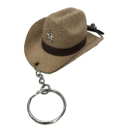 Fidoo Stylish Western Cowboy Hat Keychain Pendant Durable Leather Keyrings Portable Bag Key Chains Decoration for Men Women