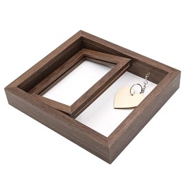 Sarini Photo Frame With Heart-Shaped Rotating Floating Mr. And Mrs. Photo Frame Double-Sided Wooden Wedding Photo Frame Suitable For Wedding Engagement Gift