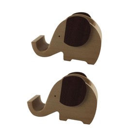 Tofficu 2pcs Beech Elephant Shape Desk Pencil Pen Holder Elephant Pen Organizer with Cell Phone Stand Stationery Box Desk Storage Organizer