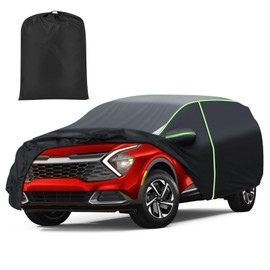 Mixsuper Liner Car Cover for Kia Sportage 1994-2026, 7 Layers Waterproof Car Cover Accessories for Sportage with Zipper Door, Windproof Straps, Reflective Strips, Anti-UV, All Weather