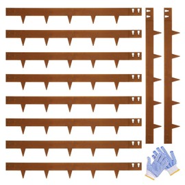 Corten Steel Edging 5 Inch 10 Packs Steel Landscape Edging 40 Inch Strips Hammer in Landscape Edging Metal Garden Edging Landscaping for Yard Lawn Outdoor Flower Plant by GZGNEEVL