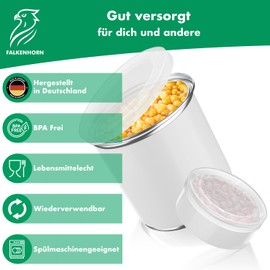 FALKENHORN Large Canning Lids - 10 x Can Covers Diameter 99 mm - For Household Supplies - BPA-Free, Dishwasher Safe, Reusable, Made in Germany