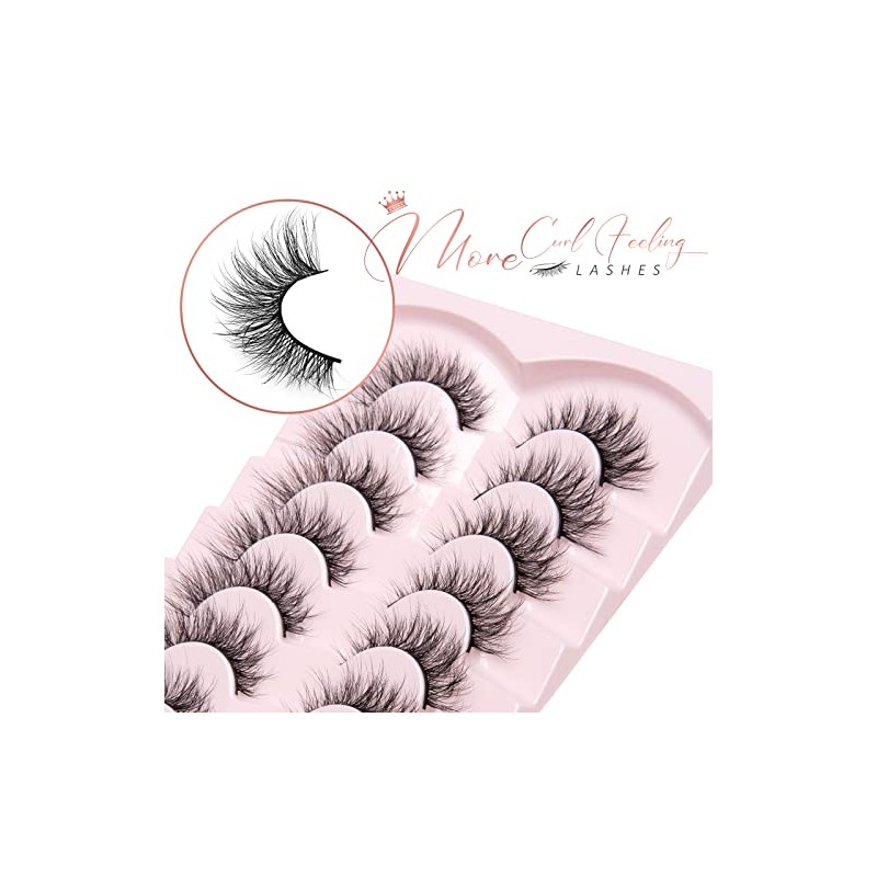 Fake Lashes Natural Wispy Lashes Airy Volume Faux Mink Lashes