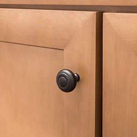 Brainerd 1-1/4-in Flat Black Round Cabinet Knob- P26055W-FB-C