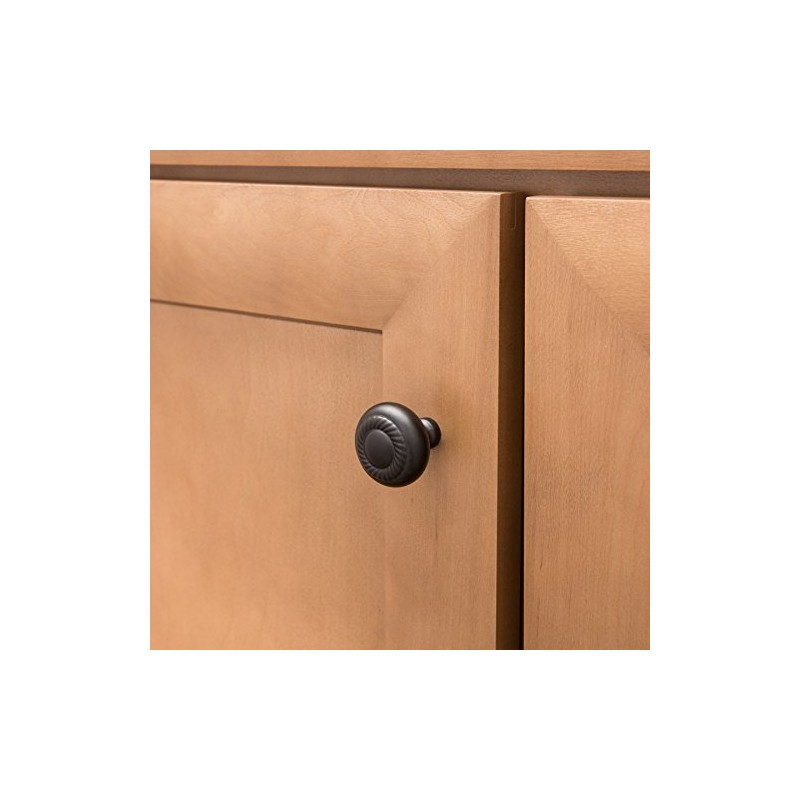 Brainerd 1-1/4-in Flat Black Round Cabinet Knob- P26055W-FB-C