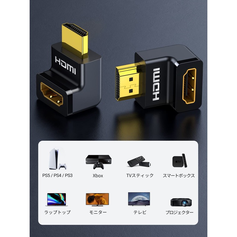 UGREEN HDMI L-Shaped Conversion Adapter 90 Degree + 270 Degree