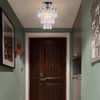 FRIXCHUR Small Crystal Chandelier Led Crystal Ceiling Lights 3 Tiers