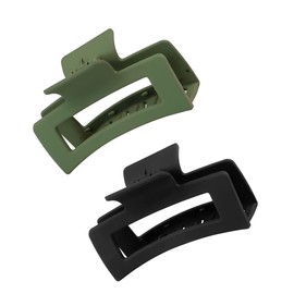 DENICRAAS Matte Hair Claws for Women, Rectangle Hair Claw Clips for Thick Hair, Hair Clip, Big Hollow Hair Clamp, Hair Accessories (PACK OF 2) Random colour