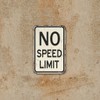 BTFSigns 8" x 12" No Speed Limit Aluminum Sign -