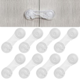 8 Packs Cabinet Door Locks for Baby Proof and Child Safety Cabinet Locks with Adhesive for Drawer Cupboards Fridge Closet Pantry Childproof Safety Locks for Protecting Kids