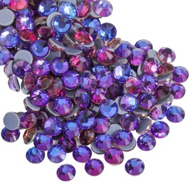 Beadsland Hotfix Rhinestones, 2880pcs Flatback Crystal Rhinestones for Crafts Clothes DIY Decorations, Purple Velvet, SS6, 1.9-2.1mm