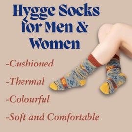 Wool Socks for Men & Women, 3 pairs Nordic Socks, Cushioned, Soft, Thermal, Breathable Socks, Hygge Socls, Thick Winter Socks, Boot Socks (UK, Numeric, 9, 11, Regular, Regular, Mix-1)