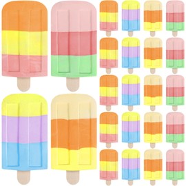 Humyoun 24 Pcs Ice Cream Sidewalk Chalk Bulk Washable Multicolor Sidewalk Chalk Paint Party Favors for Kids Adults Fun Summer Playground Outdoor Activities Painting on Chalkboard Blackboard