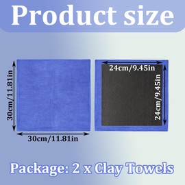 WNXBFO 2Pack Clay Mitt, Car Wash Mitt Scratch Free Car Cleaning Glove, Microfiber Clay Bar for Auto Detailing, Durable, Soft, Scratch Free for Cleaning Cars (Blue)