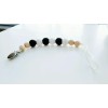 "Handmade" White and Black Pacifier Clip