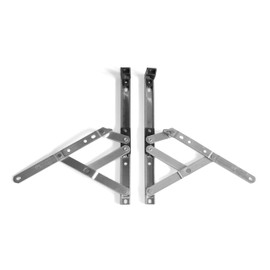 Pair of uPVC Window Hinges, 13mm Stack Height, Double Glazing Friction Stay, Non Handed, Ferretic Steel, Window Stays, Friction Hinges. Top/Side Hung Window Hinge (10 Inch (Top Hung))