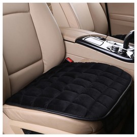 2PCS Car Seat Cushion,[Autumn Winter Car Essentials] Soft Plush Car Seat Covers with Storage Pocket for Comfortable Driving,Universal Car Interior Accessories Memory Foam Seat Cushion (Black)