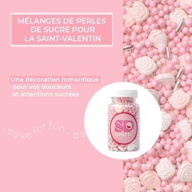 SD Pearls Sugar Sprinkles, Colourful Sprinkles Mix, Sprinkles Valentine's Day, Sprinkles Wedding, Sprinkles Hearts, Scatter Decoration for Cakes, Cakes, Muffins and Desserts (Hearts Orange, 80 g)