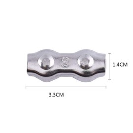 Pack of 10 Wire Rope Clips 3 mm M3 Duplex Wire Rope Cable Stainless Steel Clamp Slider Duplex Clamp for Wire Cable