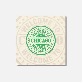 Unbranded Chicago Travel Welcome 4'' X 4'' Square Wooden Coaster