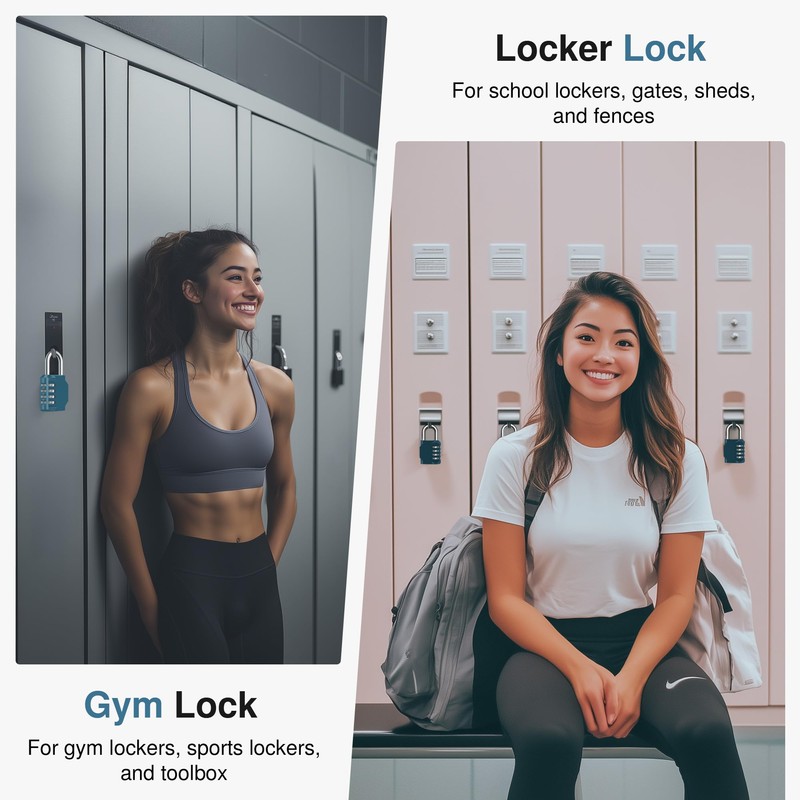 Puroma Combination Lock 2 Pack 4 Digit Waterproof Locker Locks