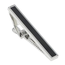 Classic Stone Tie Clip 2 Inch Semiprecious Stone Tie Bar With Gift Box Men Abalone Tie Clip (Onyx)
