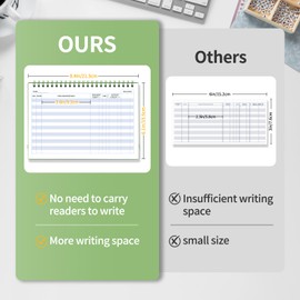 Checkbook Register, Check Registers for Personal Checkbook, Financial Ledger, Checking Book Register for Debit Card & Personal Bank Checks Order Online - Wide Edition, 8.4" x 6.1" (Green)