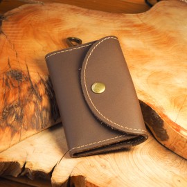 BAWAKO Genuine Leather Key Case for Men and Women, Key Case Maximum for 6 Keys, Small Wallet for Change Card