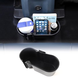 Rear Cup Holder Expander Organizer Compatible with Ford Maverick 2022 2023, FITS Cup Holder Integrated Tether System FITS Slot Rear Storage Box Accessory (Black)