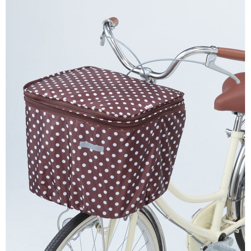 Kawadomi Seisakusho KW-541BR Bicycle, 2-tier Front Basket Cover, Brown Dot