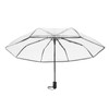 Clear Automatic Foldable Umbrella 8 Ribs 3 Folding Black Edging