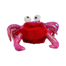 Nicky Bigs Novelties Adult 3D Iridescent Crab Hat - Mardi Gras Costume Animal Hat - Seafood Lobster Party Accessory, Red
