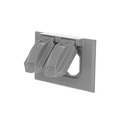 Hubbell-Bell 5180-0 1-Gang Horizontal Weatherproof Cover, Device Mount Flip Cover, Duplex, Gray