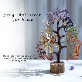 Chakra Tree, Crystals And Healing Stones, Good Luck Gifts For Women, Crystal Tree, Home Office Decor, Seven Chakra Tree, Crystals, Crystal Gifts, Chakra Decor, 300 Chakra Crystals - 10-12" Money Tree