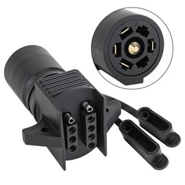 Trailer Plug 7 Pin to 4 and 5 Flat Blade Trailer Connector Weatherproof 2-in-1 Flat Blade Trailer Adapter for Trailer Tow Hitch