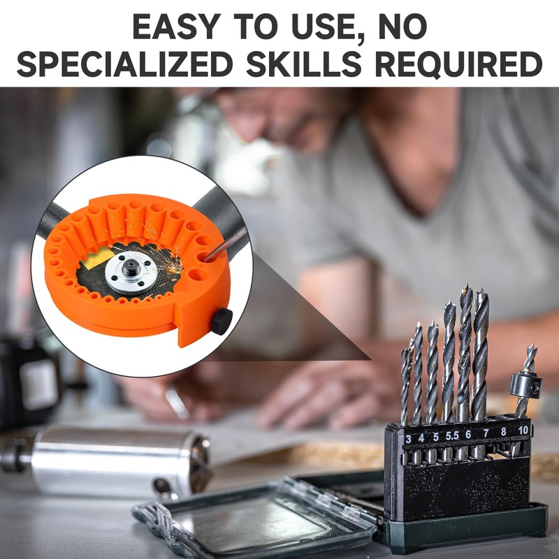 2 Pcs Drill Bit Sharpener for All Bits for Grinding