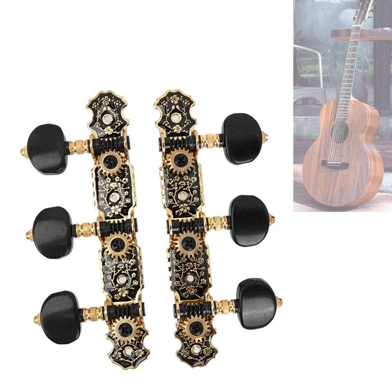 Alomejor 3 Pairs Classic Guitar Pegs Tuning Pegs Rustproof Easy
