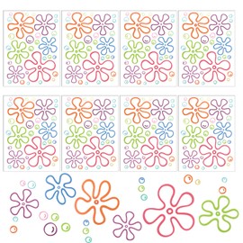 8pcs Bubbles Wall Decals, Bubbles Sticker Flowers Bubbles Wall Decals Wall Stickers Colorful Bathroom Decor for Girls Teens Adults Bathroom Nursery Wall Decorations