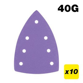 Trend 100 x 150 mm 7-Hole Detail Sanding Pads, 40 Grit, 10 Pack, Film Abrasive for Heavy-Duty Material Removal, AB/DET1/40Z