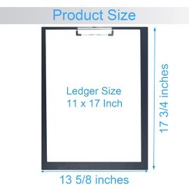 11x17 Clipboard Vertical 11 x 17 Clipboards Low Profile Clip Extra Large Clipboard Black PVC Art Clipboard Pack of 1