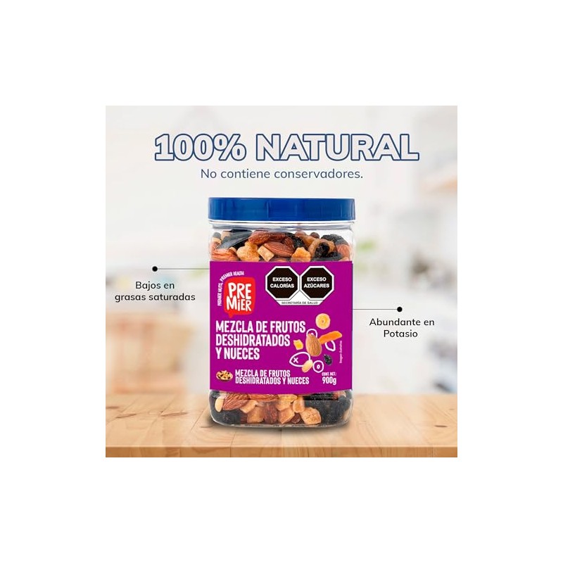 Mezcla de Frutos Secos y Nueces 900 gramos Bolsa resellable