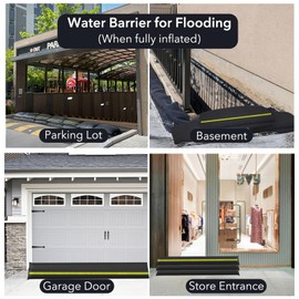 Estresen 3FT-2Pack Water Leak Absorber, Water Barrier for Flooding Sandless Sandbags with Reflective Strips Water Absorbent Sock Flood Barrier for Garage Door Basement Against Heavy Rain